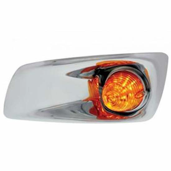 Chrome Plastic Front Bumper Light Bezel W /19 Led Beehive Light For Kenworth T660 2008 - 2017
