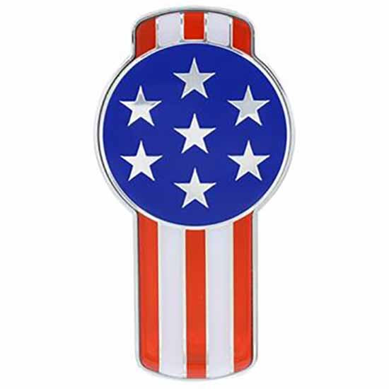 Chrome Die-Cast Oval Flag Emblem - 5-3/8 X 2-13/16 Inch For Kenworth