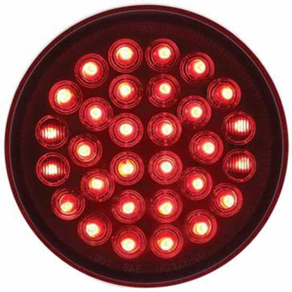 30 LED 4 Inch Round Stop, Turn & Tail Light - Red LED / Red Lens 30 LED 4 Inch Round Stop, Turn & Tail Light - Red LED / Red Lens