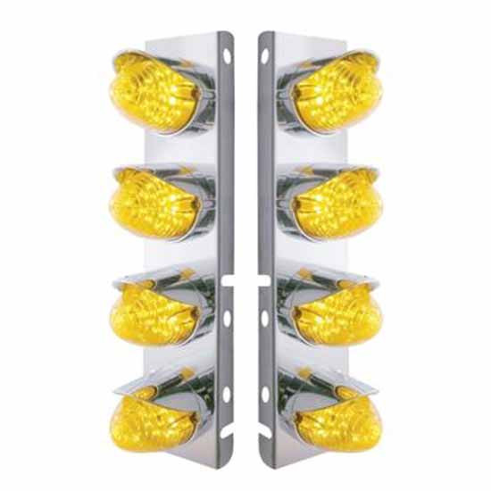 SS Front Air Cleaner Bracket W/ 8X 19 LED Beehive Lights & Visors