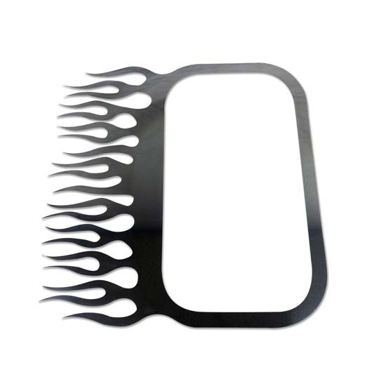 SS View Window Trim With Flames Rectangle View For Peterbilt 378, 379, 388, 389, 389 Glider