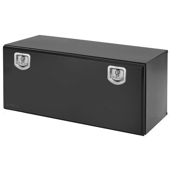Bawer Black Steel Tool Box With Single Door, Dual Handles- 24 X 24 X 48 Inch
