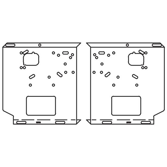 UST Mounting Plate Set For 18 Inch Blind Mount Bumpers For Peterbilt, Kenworth, Freightliner