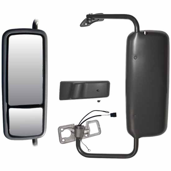 Dual Vision Split Heated Mirror Assembly, Driver Side W/ CB Antenna Mount For Freightliner