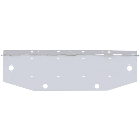 Chrome Steel Double License Plate Angled Holder W/ Square Marker Light Cutouts