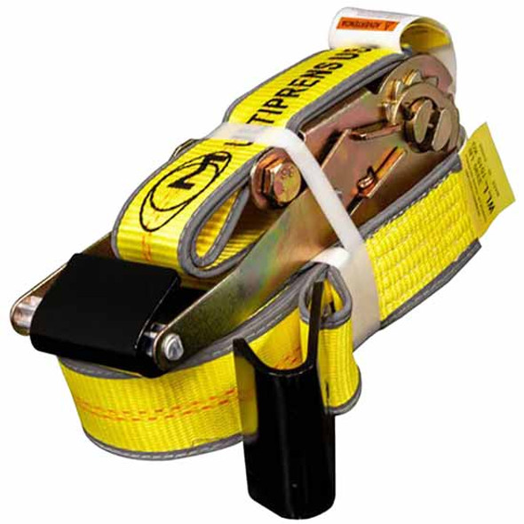 2 Inch x 30 Ft Yellow Polymer Reflective Ratchet Strap W/ Flat Hook 2 Inch x 30 Ft Yellow Polymer Reflective Ratchet Strap W/ Flat Hook