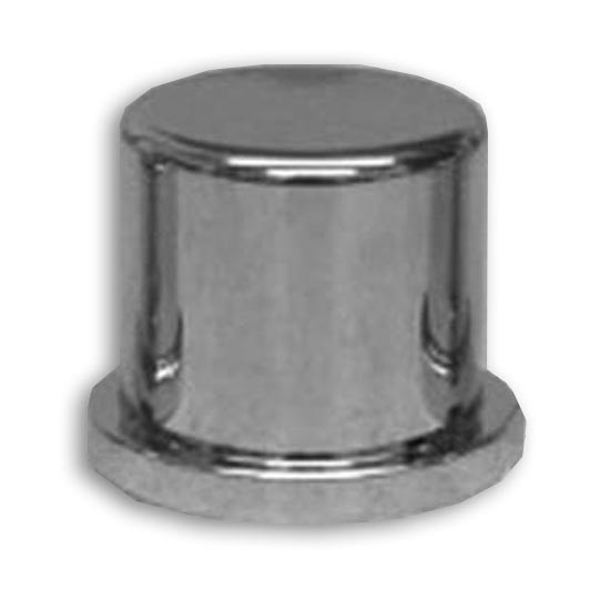 15MM & 5/8 Inch Chrome Plastic Top Hat Nut Cover With Flange - 10 Pack