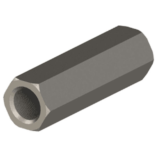 6 Inch Coupler W/ 5/8 Inch Right Hand Thread To 3/4 Inch