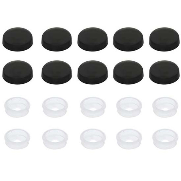 Black Plastic Snap-On Caps For Size 6 And 8 Screws - 10 Pack Black Plastic Snap-On Caps For Size 6 And 8 Screws - 10 Pack