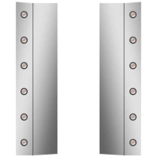 Rear Fairings W/ 12 - 2 Inch Red/Clear LEDs For Peterbilt 357, 365, 367, 378, 379, 388, 389 Ultra Sleeper