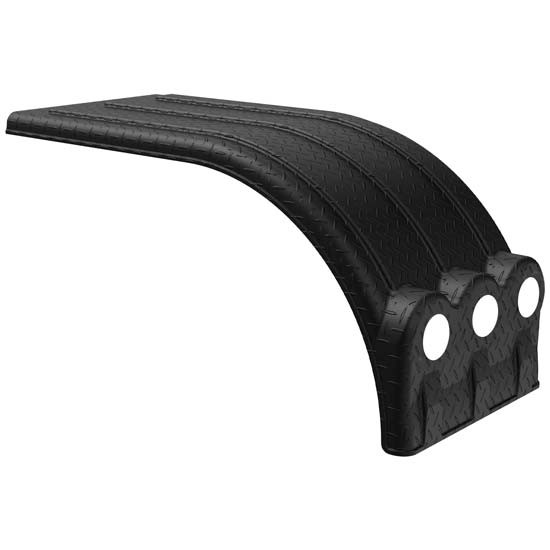 Minimizer Diamond Plate Black Poly Brute Full Rear 53 Inch Fender Section W/ Light Box For Tandem Axles