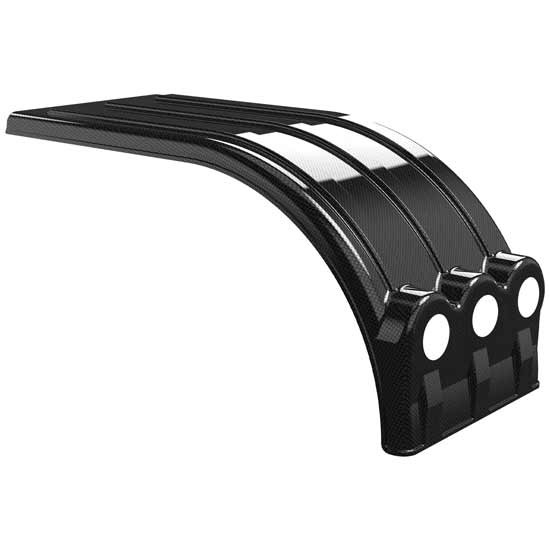 Minimizer Carbon Fiber Poly Brute Full Rear 53 Inch Fender Section W/ Light Box For Tandem Axles