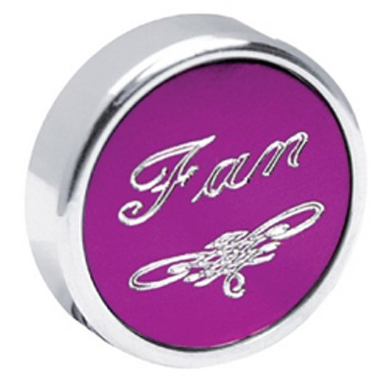 Chrome Knob W/ Purple Fan Sticker, Screw Mount