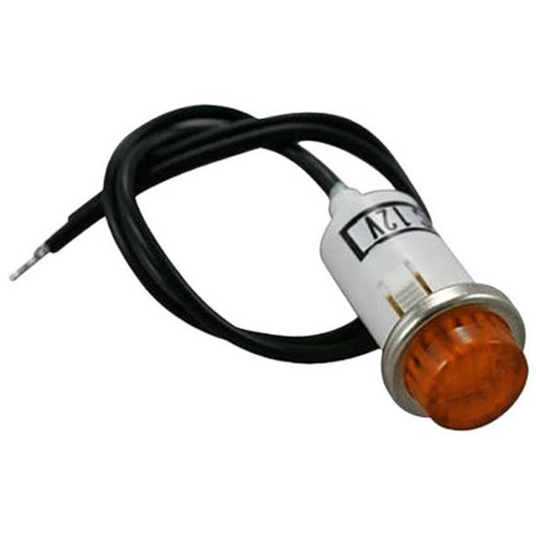 Amber Warning Light W/ 2- 6 Inch Leads, 16A At 12V For 1/2 Inch Hole