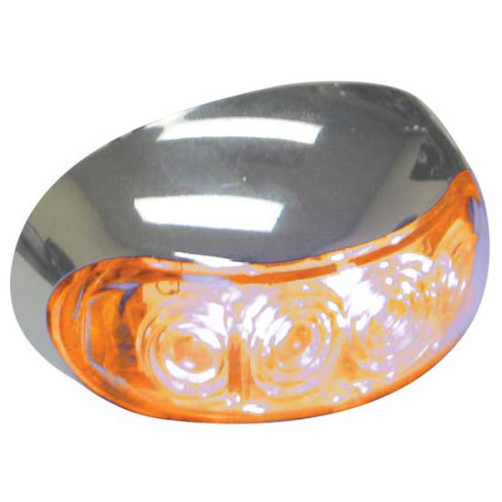 4 Diode Auxiliary Light W/ Chrome Housing - Amber LED & Clear Lens