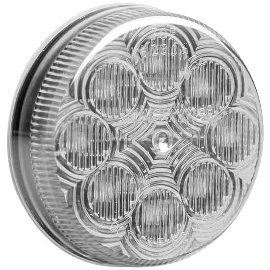 Maxxima 2.5 Inch Round Amber LED Marker Light W/ 8 Diodes & Clear Lens