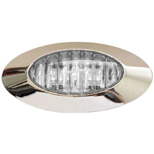Elite Mini Clearance Side Marker Light W/ Chrome Housing - Amber LED / Clear Lens