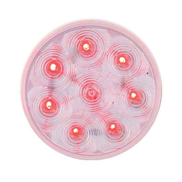4 Inch Round 8 Diode Red LED Stop, Tail & Turn Light Clear Lens 4 Inch Round 8 Diode Red LED Stop, Tail & Turn Light Clear Lens