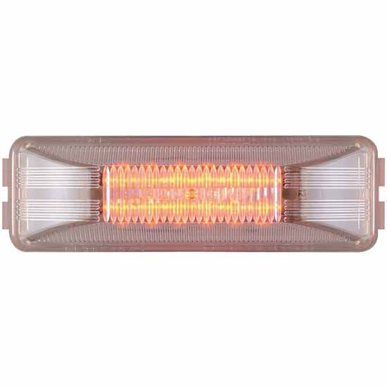Maxxima 4 Inch 12 Diode Rectangular Clearance & Marker Light- Red LED / Clear Lens