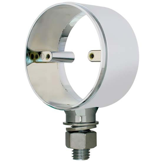 Chrome Die Cast Double Face Light Housing, Single Stud Mounting, Matching Fasteners