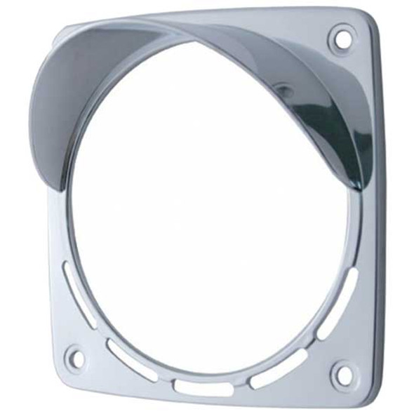 Chrome Plastic LED Turn Signal Light Bezel W/ Visor Chrome Plastic LED Turn Signal Light Bezel W/ Visor