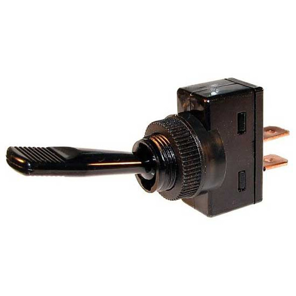Black Non-Illuminated Toggle Switch, 20A At 12V, 2 Terminals W/ .250 Tabs For 1/2 Inch Hole Black Non-Illuminated Toggle Switch, 20A At 12V, 2 Terminals W/ .250 Tabs For 1/2 Inch Hole