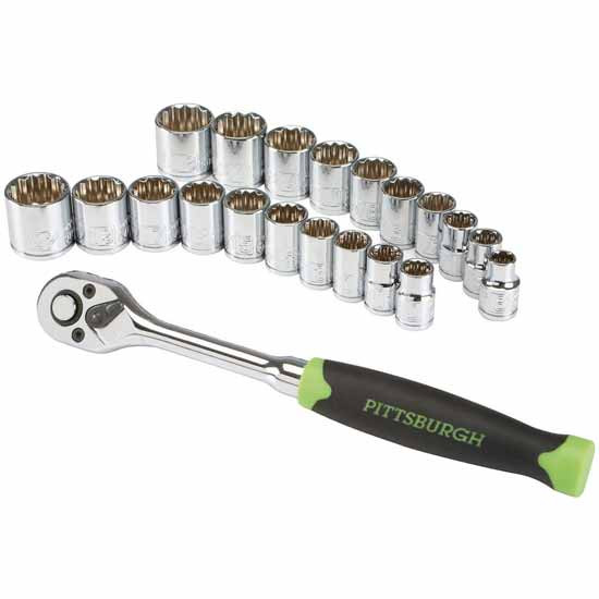 3/8 Inch Drive SAE and Metric Socket Set 21 PC