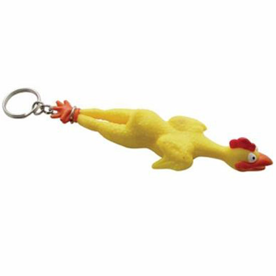 Rubber Chicken Novelty Keychain