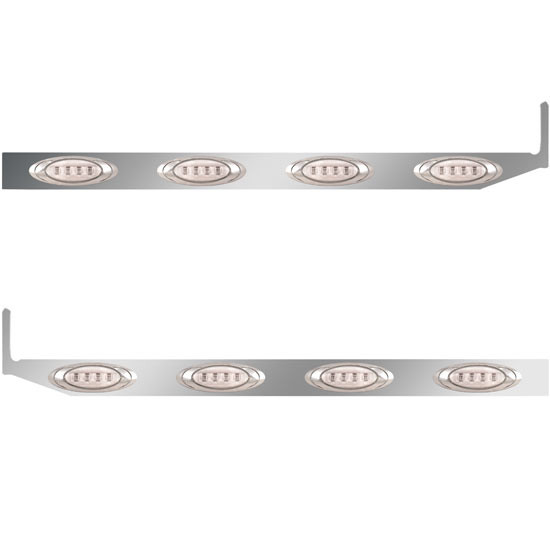 2.5 X 44 Inch Sleeper Panel W/ 4 P1 Lights, Amber LED/ Clear Lens For Peterbilt 567, 579 W/ Extenders