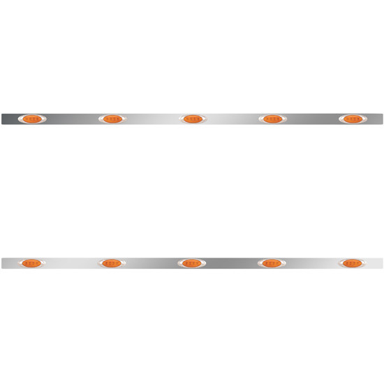 4 X 80 Inch Sleeper Panel W/ 5 P1 Amber/Amber LED Lights For Peterbilt 567, 579 - Pair