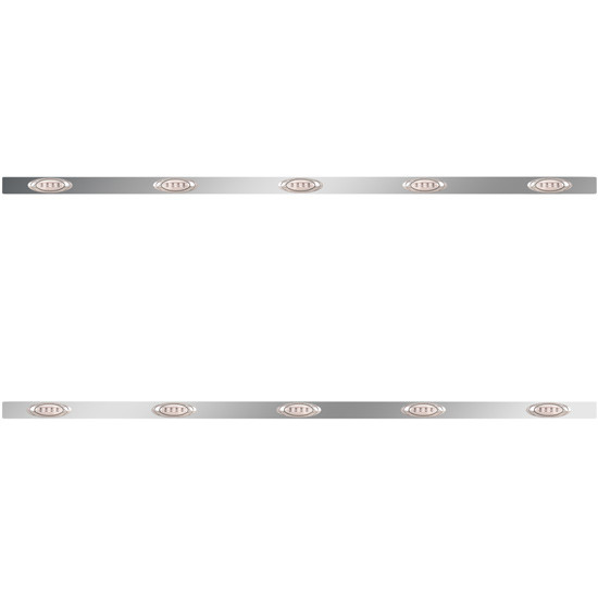4 X 80 Inch Sleeper Panel W/ 5 P1 Amber/Clear LED Lights For Peterbilt 567, 579 W/ 80 Inch Sleepers W/O Extenders