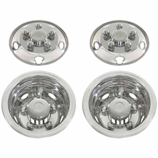 Stainless Steel Wheel Cover Set, 16 Inch For Hino Liesse And Toyota Coaster