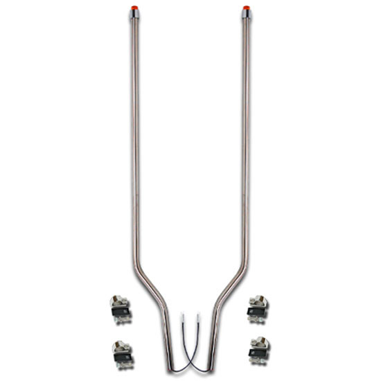 Bores SS LED Bumper Guides - 37 Inch W/ 5 Inch Offset For International