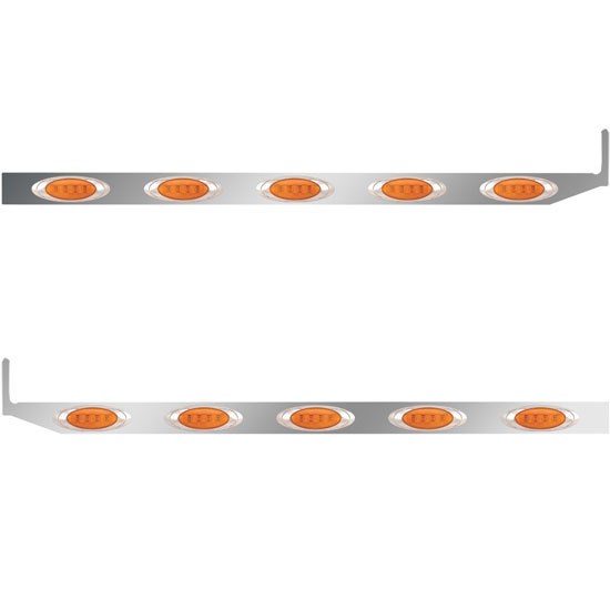 4 X 58 Inch Sleeper Panel W/ 5 P1 Amber/Amber LED Lights For Peterbilt 567, 579 - Pair