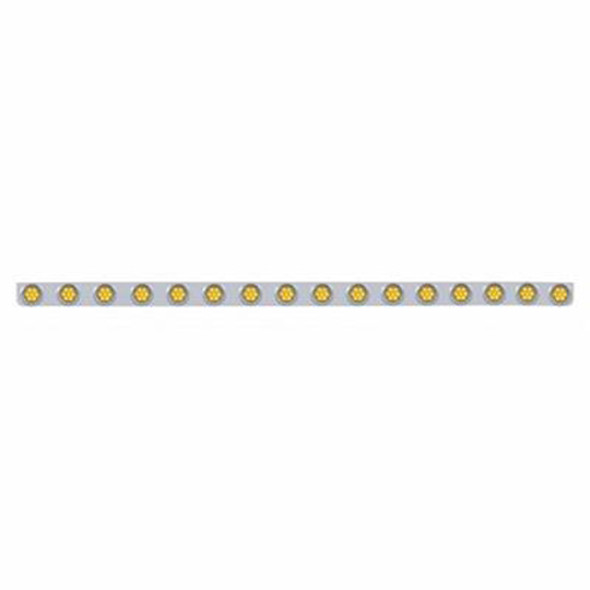 79.5 X 3.5 Inch SS Bumper Light Bracket W/ 16 LED 2 Inch Reflector Lights With Visors