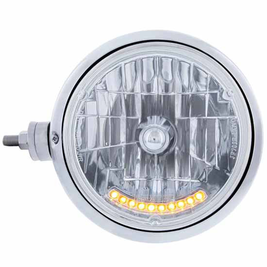 SS Guide 682C Style Headlight Assembly With Crystal Lens And 10 LED Position Light