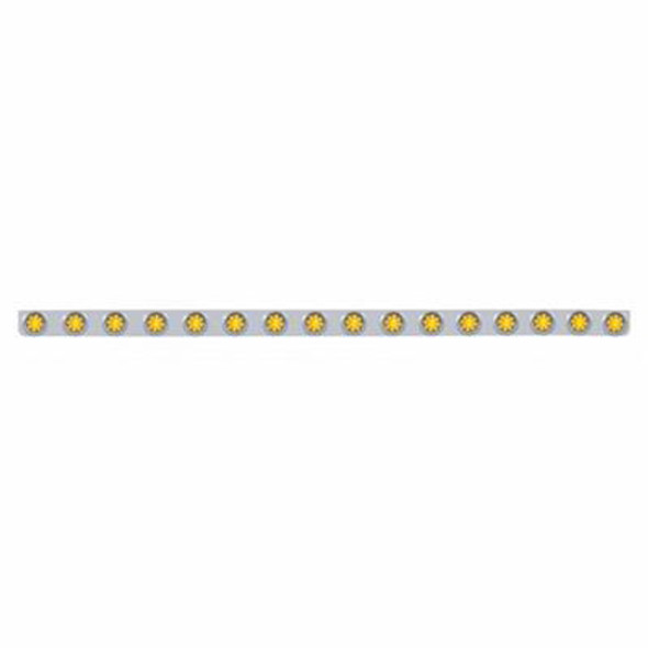 79.5 X 3.5 Inch SS Bumper Light Bracket W/ 16 LED 2 Inch Beehive Style Lights With Visors