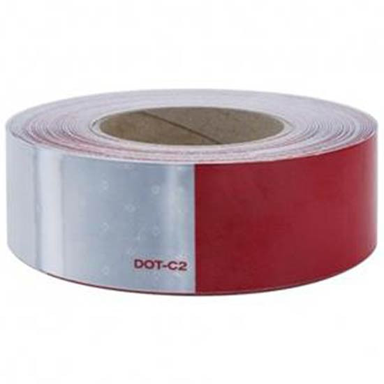 Conspicuity Reflective Tape With Alternating Red And White Pattern - 150 FT Roll