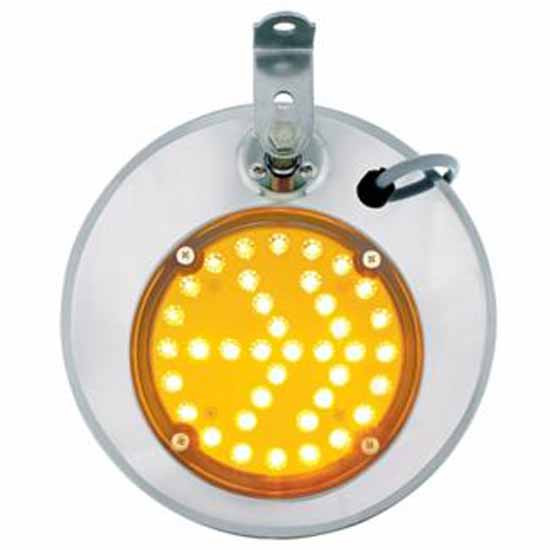 8.5 Inch Stainless Steel Convex Mirror With LED Turn Signal