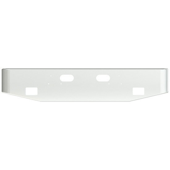 16 Inch Chrome Plated Steel Standard Rolled End Bumper, 7 Gauge W/ Cutout Options For Ford L, LN, LTN & LTL Series