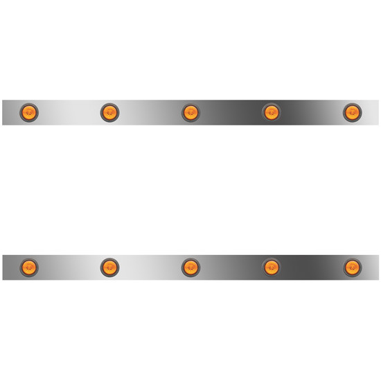 3 In. Sleeper Panels W/ 10 - 2 In. Amber/Amber LEDs For Peterbilt W/ 48/58 In. Unibilt Sleeper No Extenders