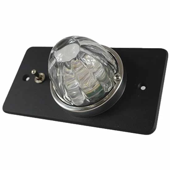 Single Glass Watermelon Sleeper Light W/ Black Rectangular Base, 2 hole mounting For Peterbilt 379