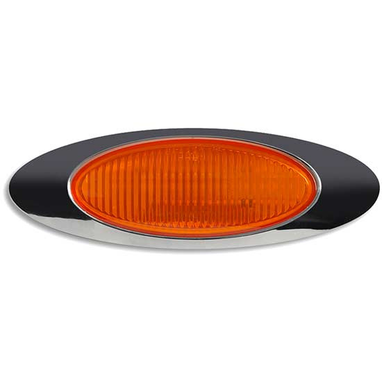 Granite Series 6 LED Clearance/ Side Marker Light W/ Chrome Bezel - Amber LED/ Amber Lens
