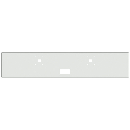 International 9900I, 9900IX Texas Square Rolled End Bumper W/ Tow & Step Holes, 18 Inch 7 Gauge Chrome