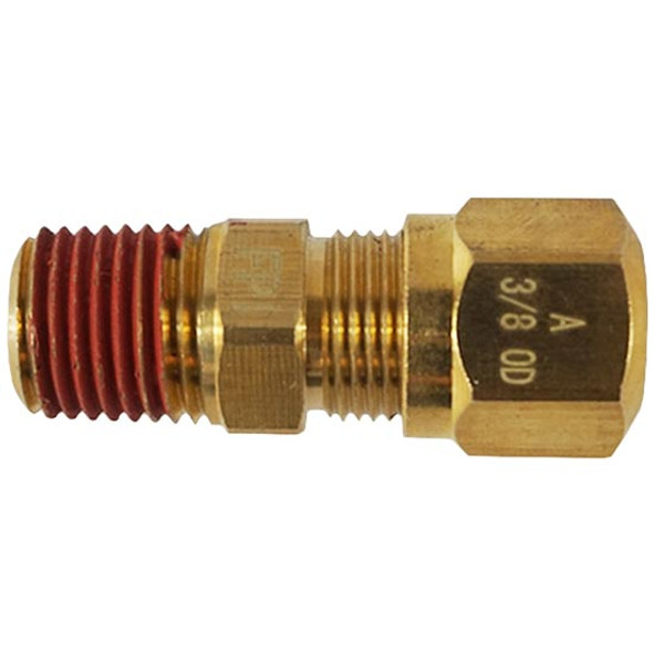 Brass Straight Fitting 3/8 Tube x 1/4 Inch MPT For Plastic Airline