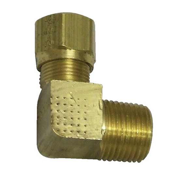 Brass 90 Degree Male Elbow, 1/2 x 1/2 Inch For Nylon Tubing & Plastic Air Line