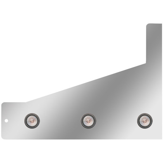 4 Inch SS Sleeper Extensions With 6 - 2 Inch Round Amber/Clear LEDs For Peterbilt With 48/58 Inch Unibilt Sleeper