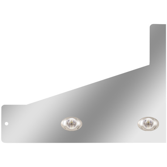 4 Inch SS Sleeper Extensions With 4 P3 Amber/Clear LEDs For Peterbilt With 70/78 Inch Unibilt Sleeper