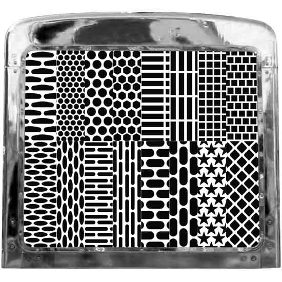 Stainless Steel Custom Punched Grille Inserts For Peterbilt 357, 377, 378, 379 & 385