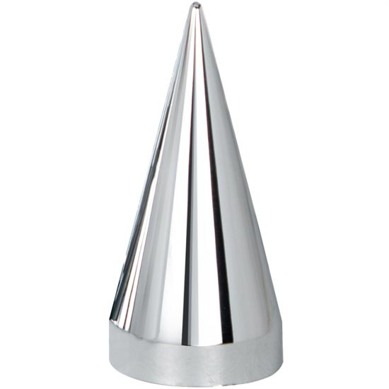 33MM X 4.5 Inch Chrome Plastic X Spike Nut Cover, Thread-On